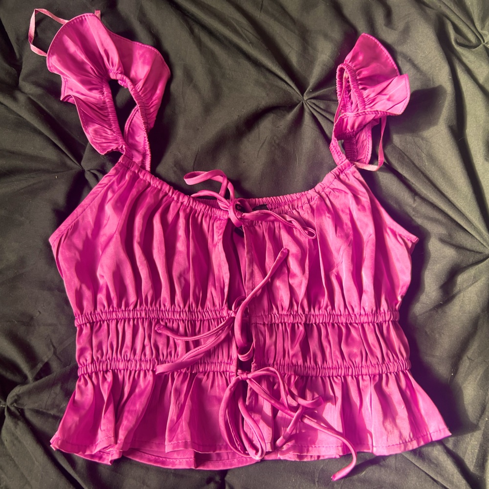 Cute summer style silk crop top